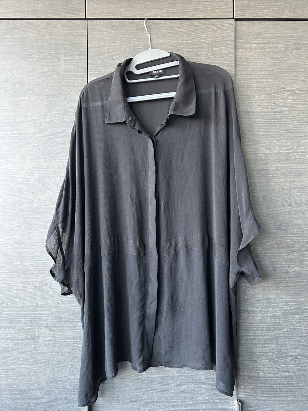 TORRID SHEER BUTTON UP